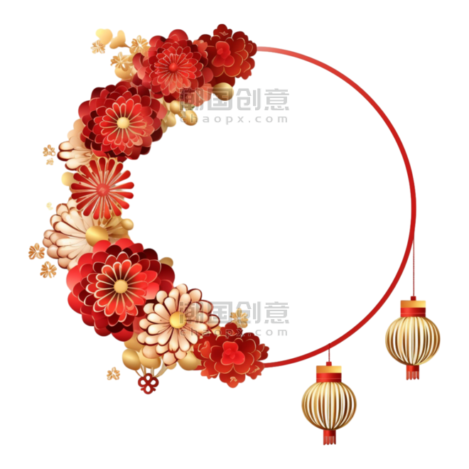 潮国创意中国风节日氛围装饰边框元素
