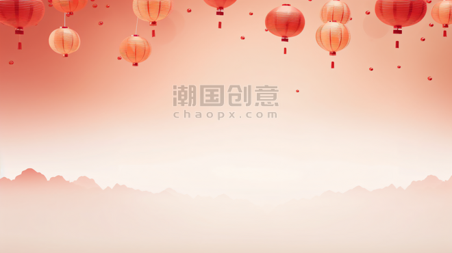 创意中国红春节喜庆节日背景11春节
