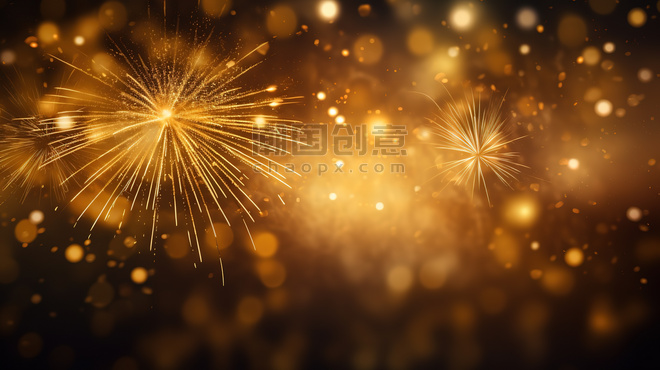 金色星光烟花闪亮背景15设计图新年跨年