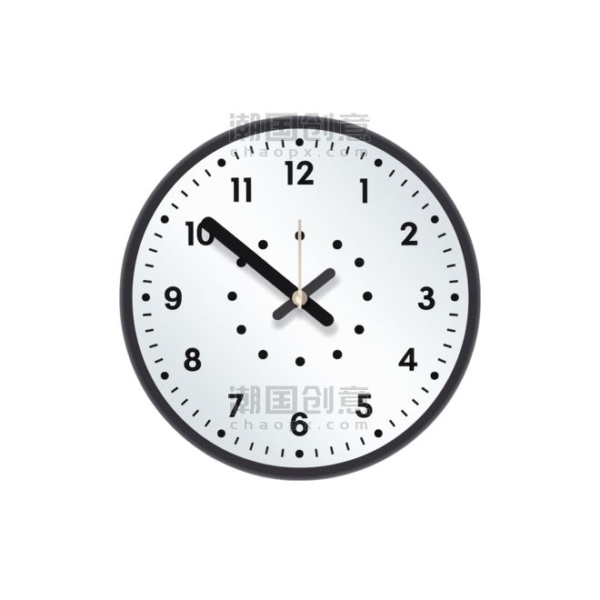 潮国创意24小时计时器时钟虚线箭头