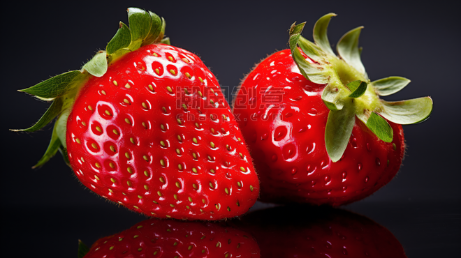 特写水果草莓产品摄影6水果生鲜黑色背景