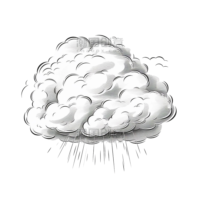 创意简约手绘云朵元素立体免抠图案