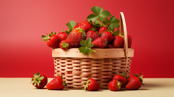 水果篮子产品摄影草莓10水果生鲜