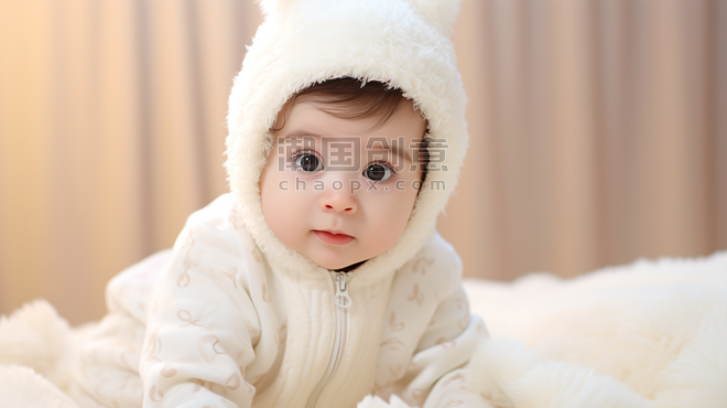 创意冬季可爱的婴儿人像摄影母婴欧美人像儿童
