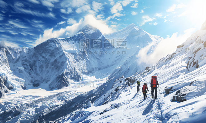 创意雪山人物攀爬登山企业文化励志摄影图9运动人物