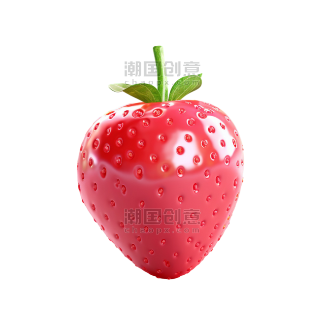 创意创意新鲜草莓元素立体免抠水果装饰元素