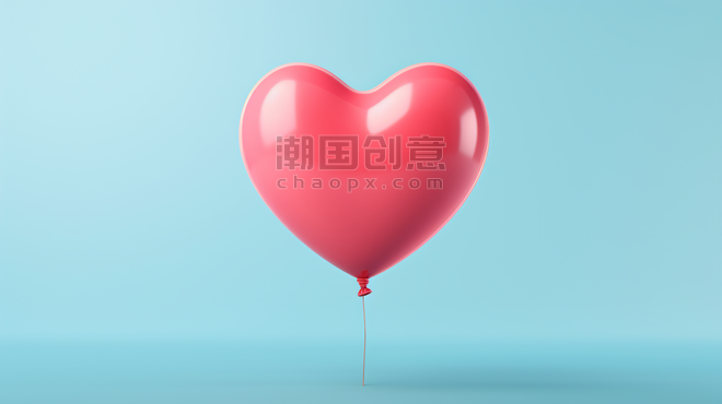 创意心型红色气球背景情人节摄影照片