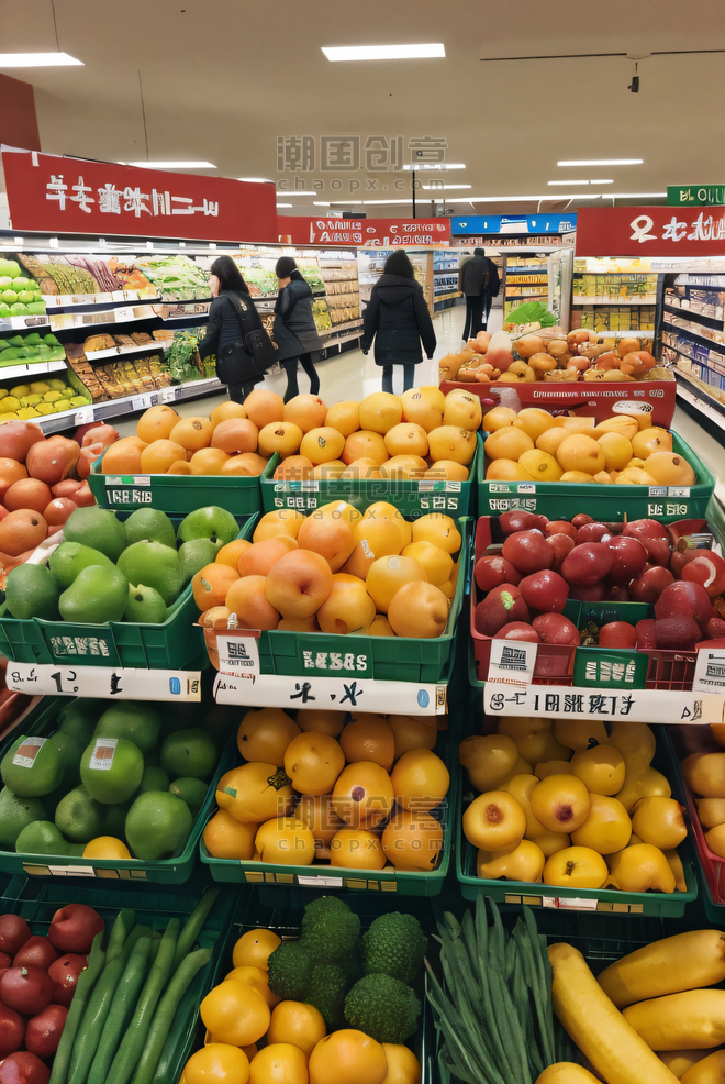 创意超市货架上的蔬菜水果陈列货架摄影图5