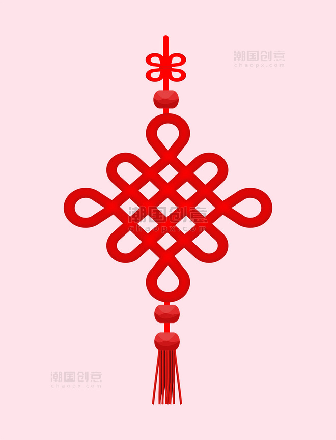 红色传统中国结春节吊坠挂饰