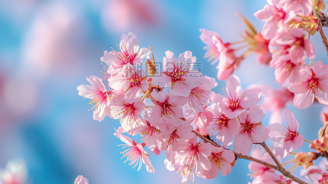 创意美丽的粉红色樱花春天春季植物