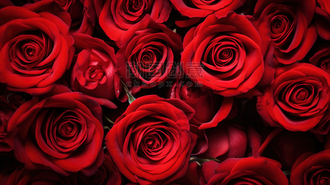 情人节浪漫花瓣红玫瑰花瓣平铺图背景