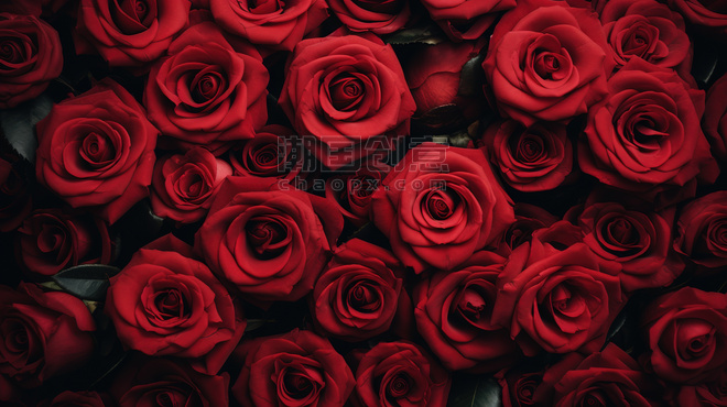 创意情人节浪漫花瓣红玫瑰花瓣平铺图背景
