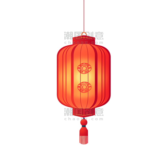 创意春节喜庆红色装饰元素灯笼