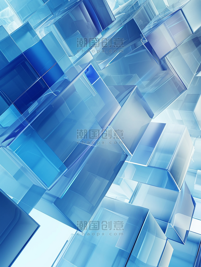 创意蓝色几何形状抽象简约商务技术背景