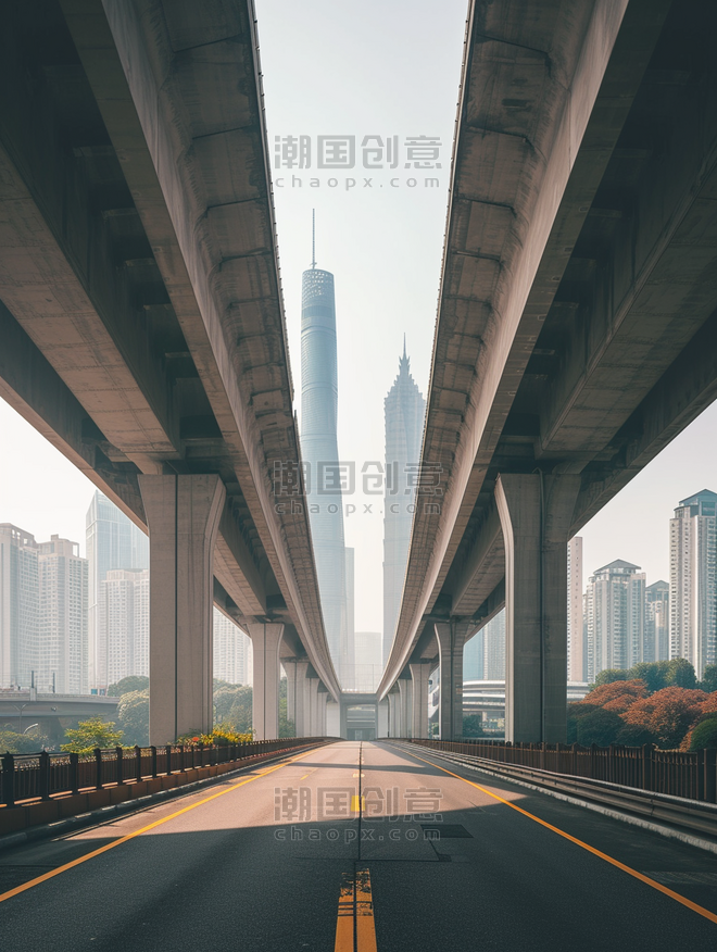 创意上海高架的路中交通运输高架桥立交桥
