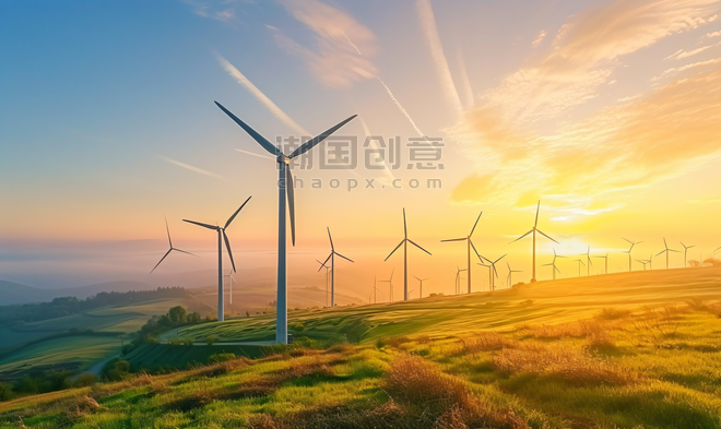 创意清洁能源风力发电新能源风车
