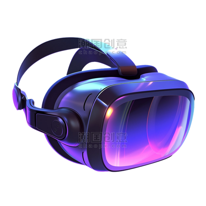 创意简单VR眼镜科技元素立体免抠图案