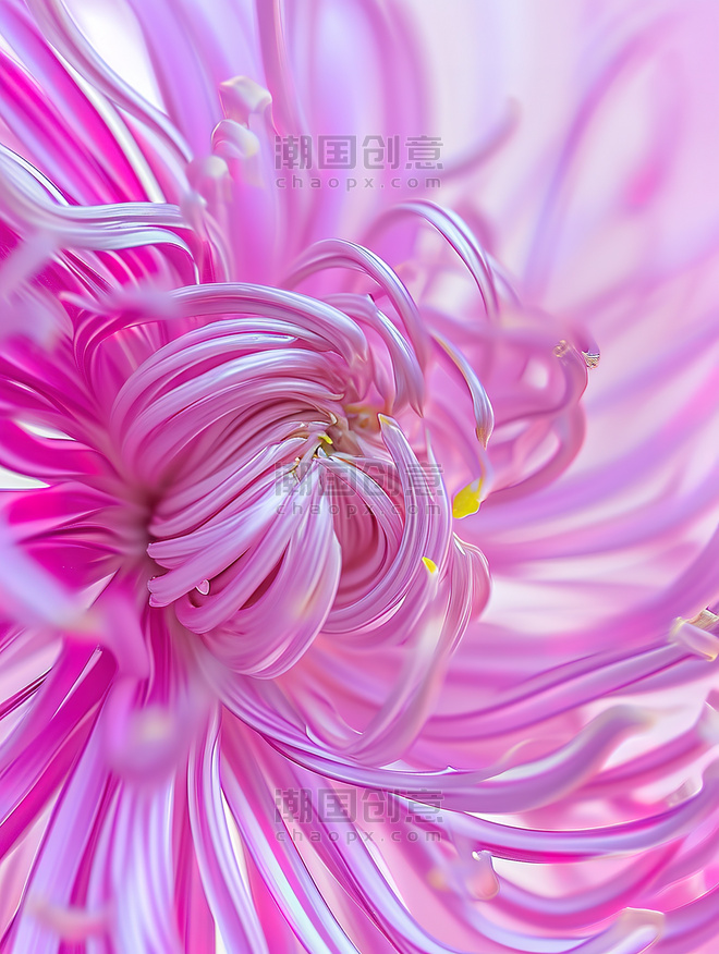 紫色创意一朵美丽的菊花微距背景抽象艺术感植物花卉花朵