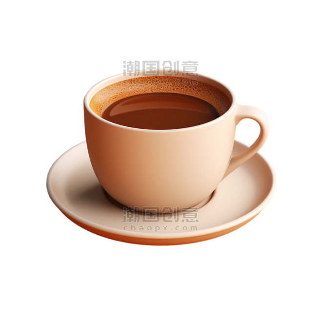 创意造型咖啡茶杯元素免抠图案