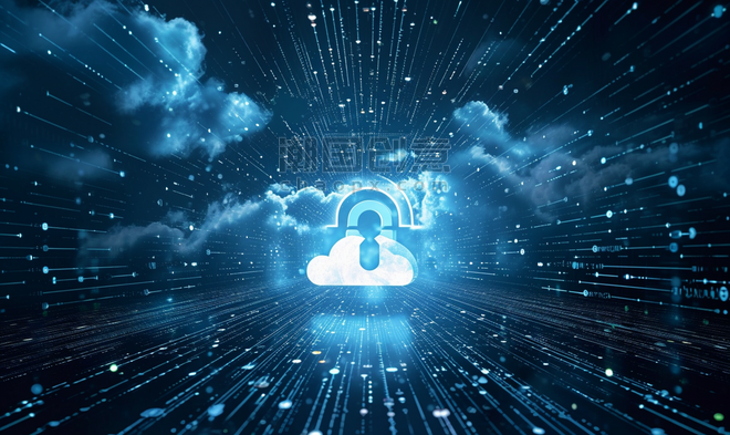 创意云技术锁安全保护概念信息数据安全科技商务背景