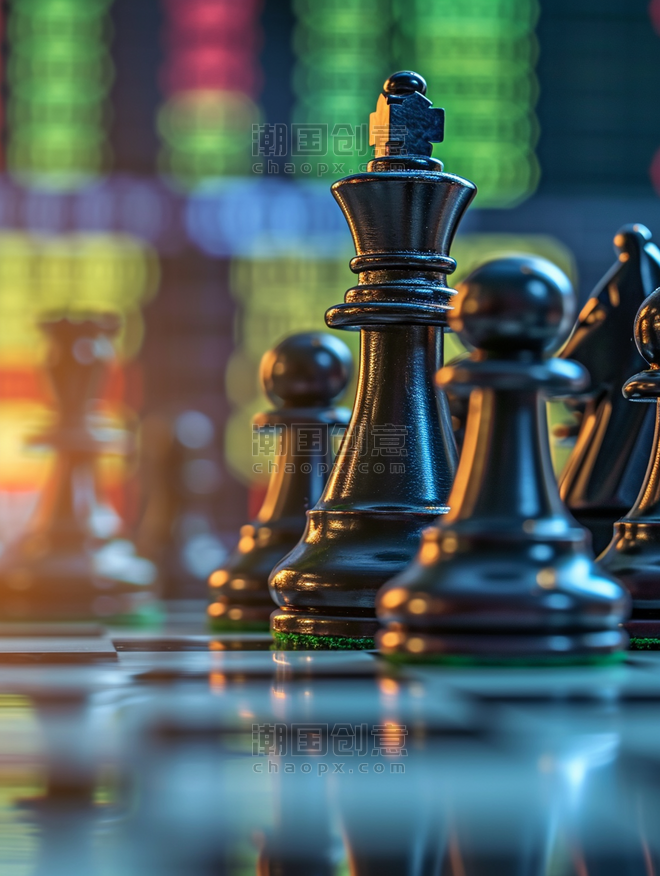 企业家战略象棋创意数字金融股票市场商业游戏