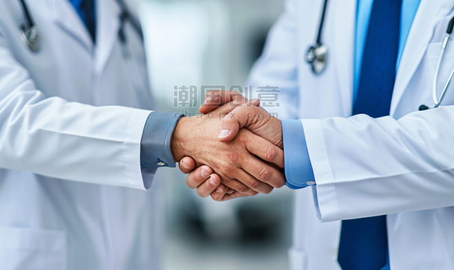 创意医生给病人看病合作握手医疗团队