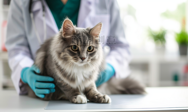 创意兽医在检查宠物宠物医院医疗健康猫咪