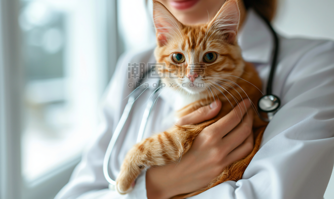 创意女性宠物医生宠物医院医疗健康猫咪