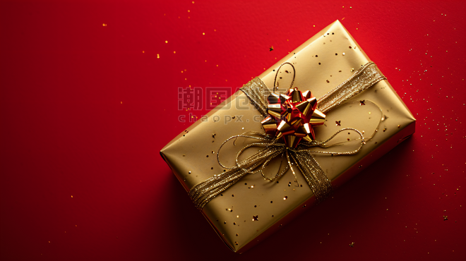 创意节日礼物年货红金色金色礼盒2
