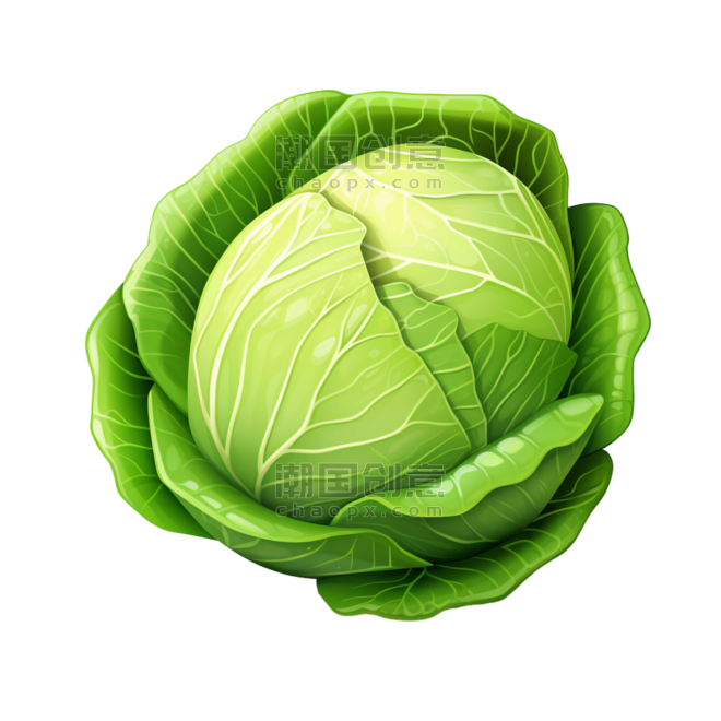 蔬菜农作物卷心菜创意绘画丰富包菜元素免抠图案