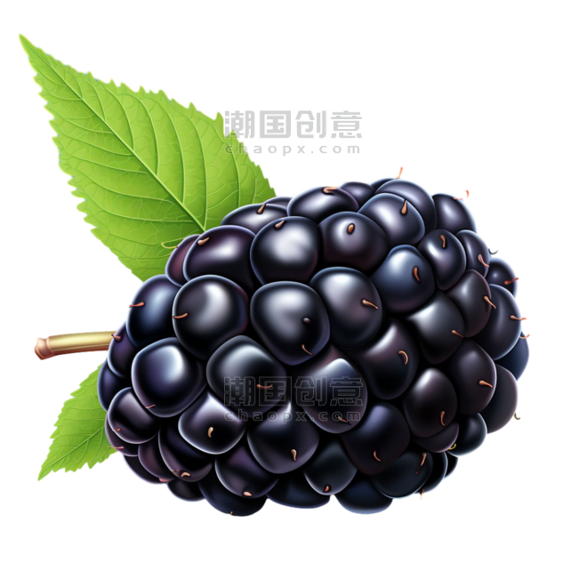 创意质感果实水果黑色桑葚元素免抠图案