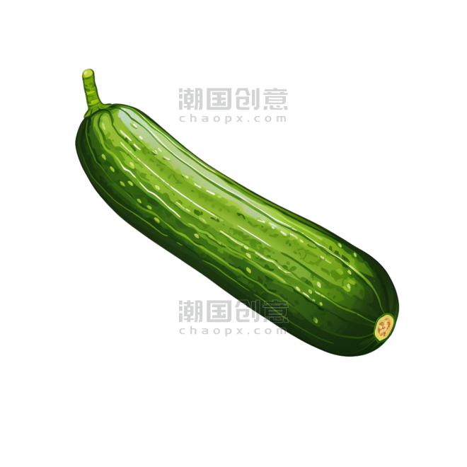 创意AICG新鲜蔬菜元素黄瓜农作物免抠图案
