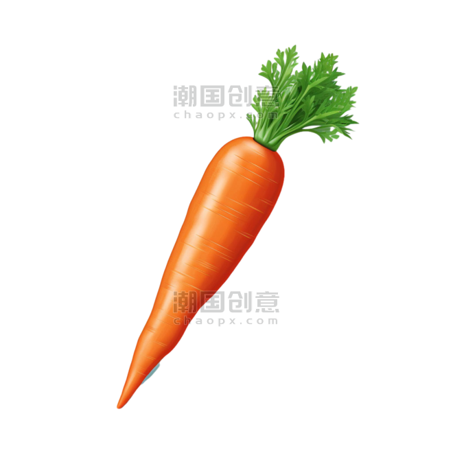 创意ai绘画新鲜胡萝卜蔬菜农作物元素免抠图案