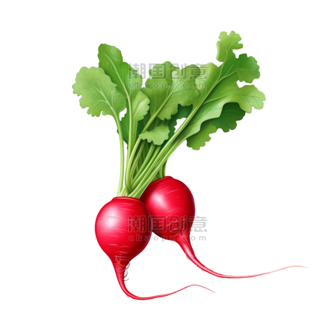 蔬菜农作物创意3d红色萝卜元素立体免抠图案