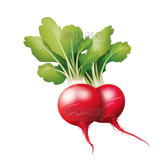 创意AICG红色萝卜农作物蔬菜元素免抠图案