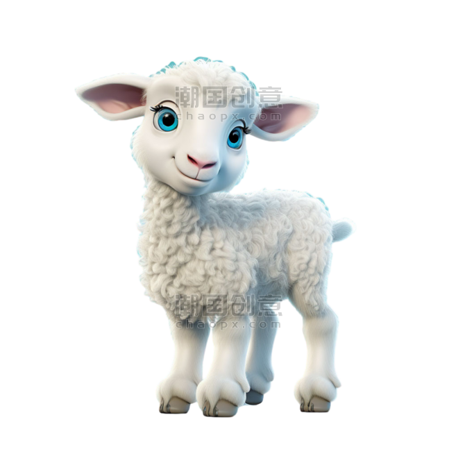 创意简约可爱绵羊动物畜牧业元素免抠图案