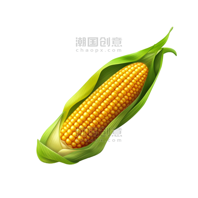 创意简约黄色玉米元素水果蔬菜植物农作物免抠图案
