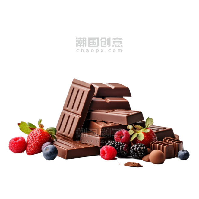 情人节食物创意3d香甜巧克力塔元素免抠图案
