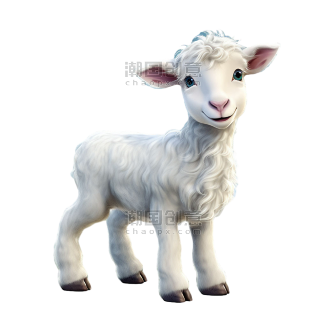 创意动物畜牧业可爱绵羊元素免抠图案