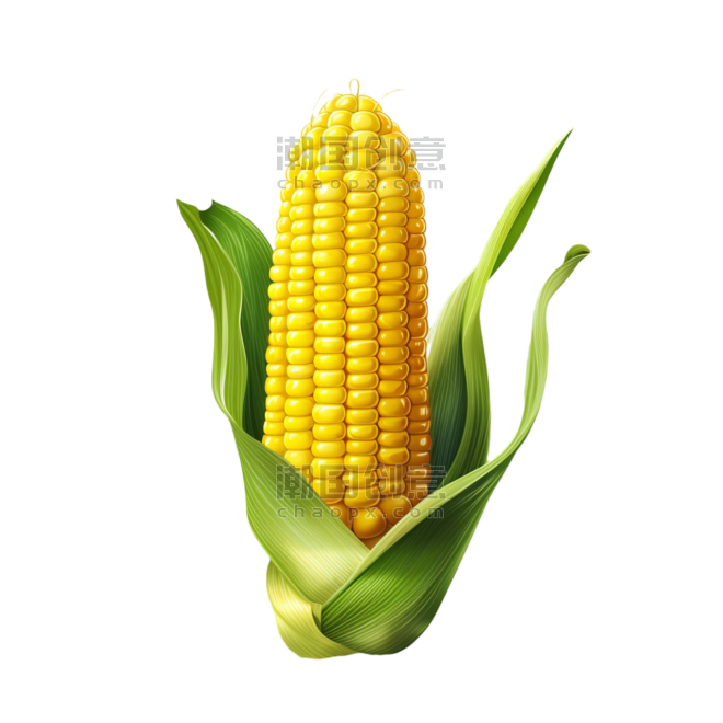 创意几何黄色玉米元素水果蔬菜植物农作物免抠图案