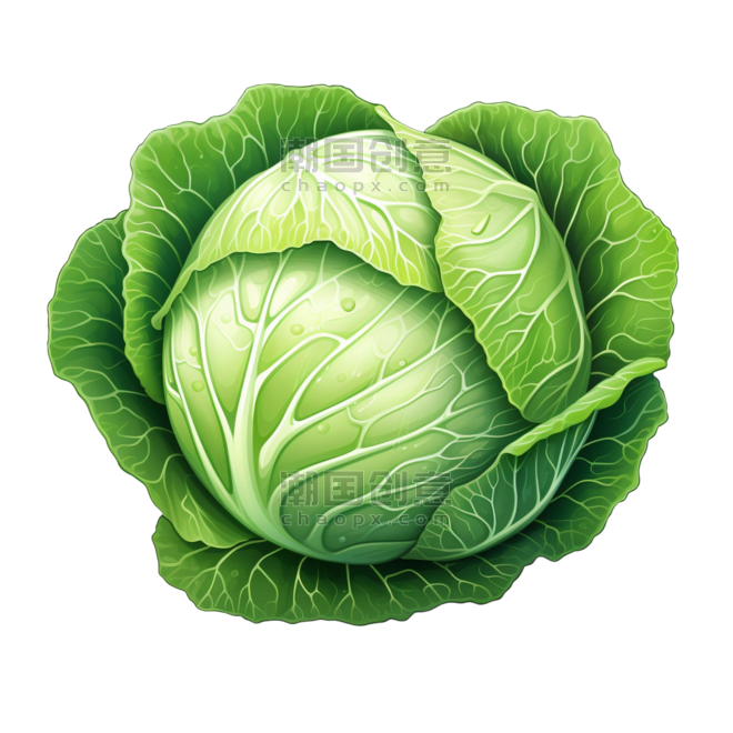 蔬菜农作物卷心菜创意简洁丰富包菜元素免抠图案