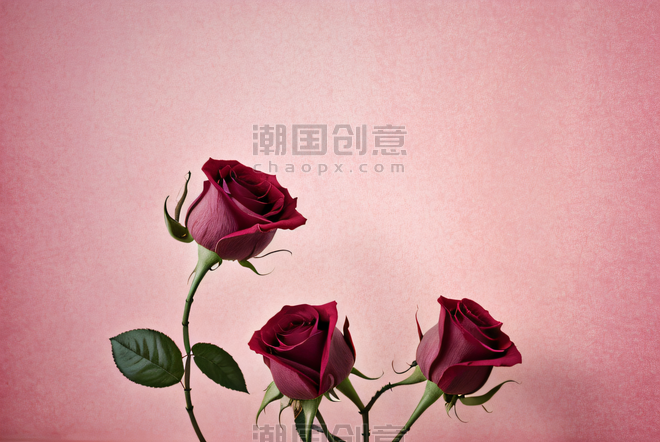 创意浪漫文艺插花艺术植物粉色情人节玫瑰花摄影配图5