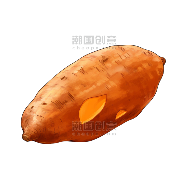 创意简单红薯地瓜元素农作物主食粮食卡通免抠图案