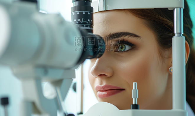 创意眼科医生检查眼睛眼科近视治疗