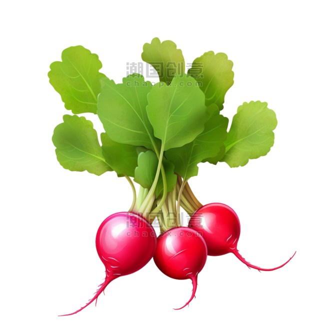 创意农作物蔬菜简洁红色萝卜元素免抠图案