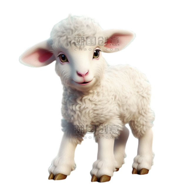 创意创意可爱绵羊元素免抠图案动物畜牧业