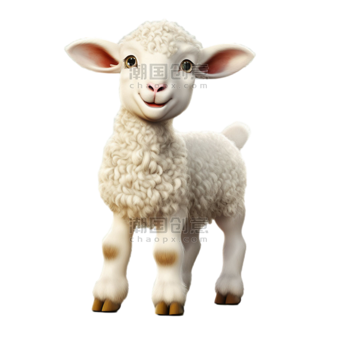 创意素材可爱绵羊元素免抠图案动物畜牧业