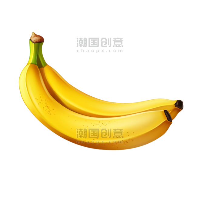 创意AICG新鲜香蕉果实水果元素免抠图案