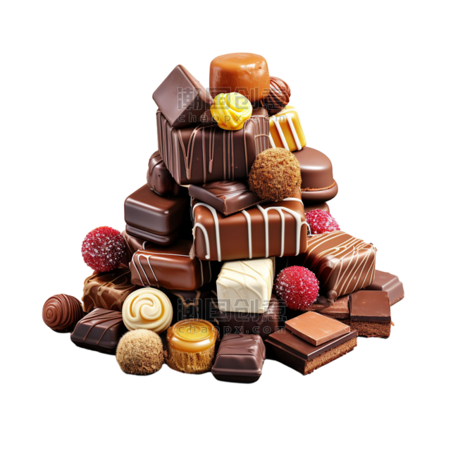 情人节食物创意真实香甜巧克力塔元素免抠图案