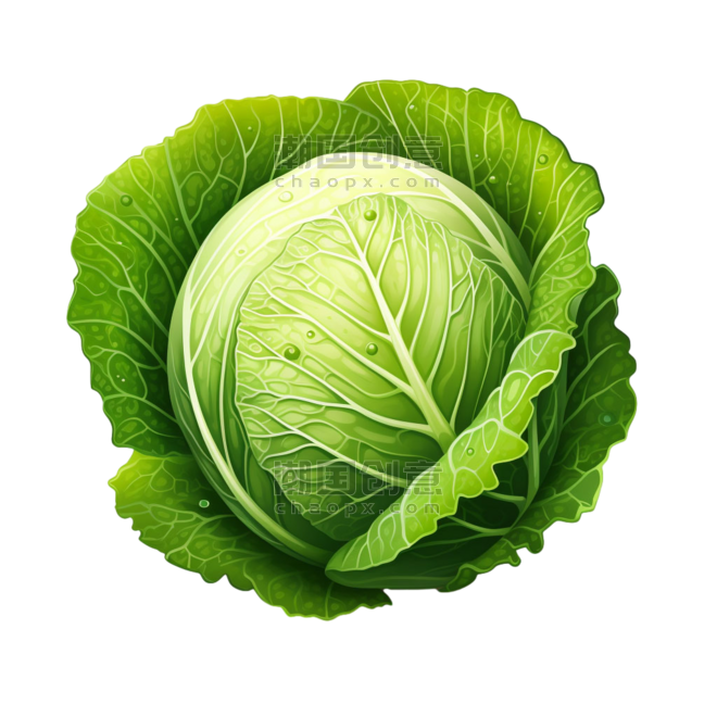 创意简单丰富包菜元素免抠图案蔬菜农作物卷心菜